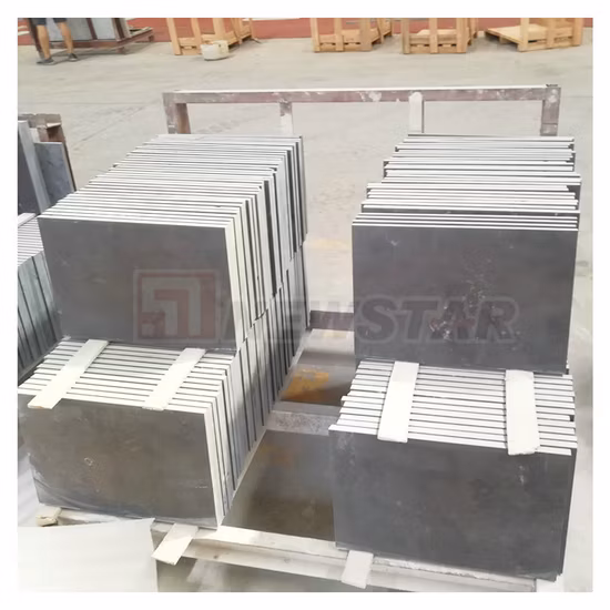 Piedra natural Piedra caliza azul Patrón francés Mármol negro Piedra caliza flameada Piedra azul Adoquín de piedra negra